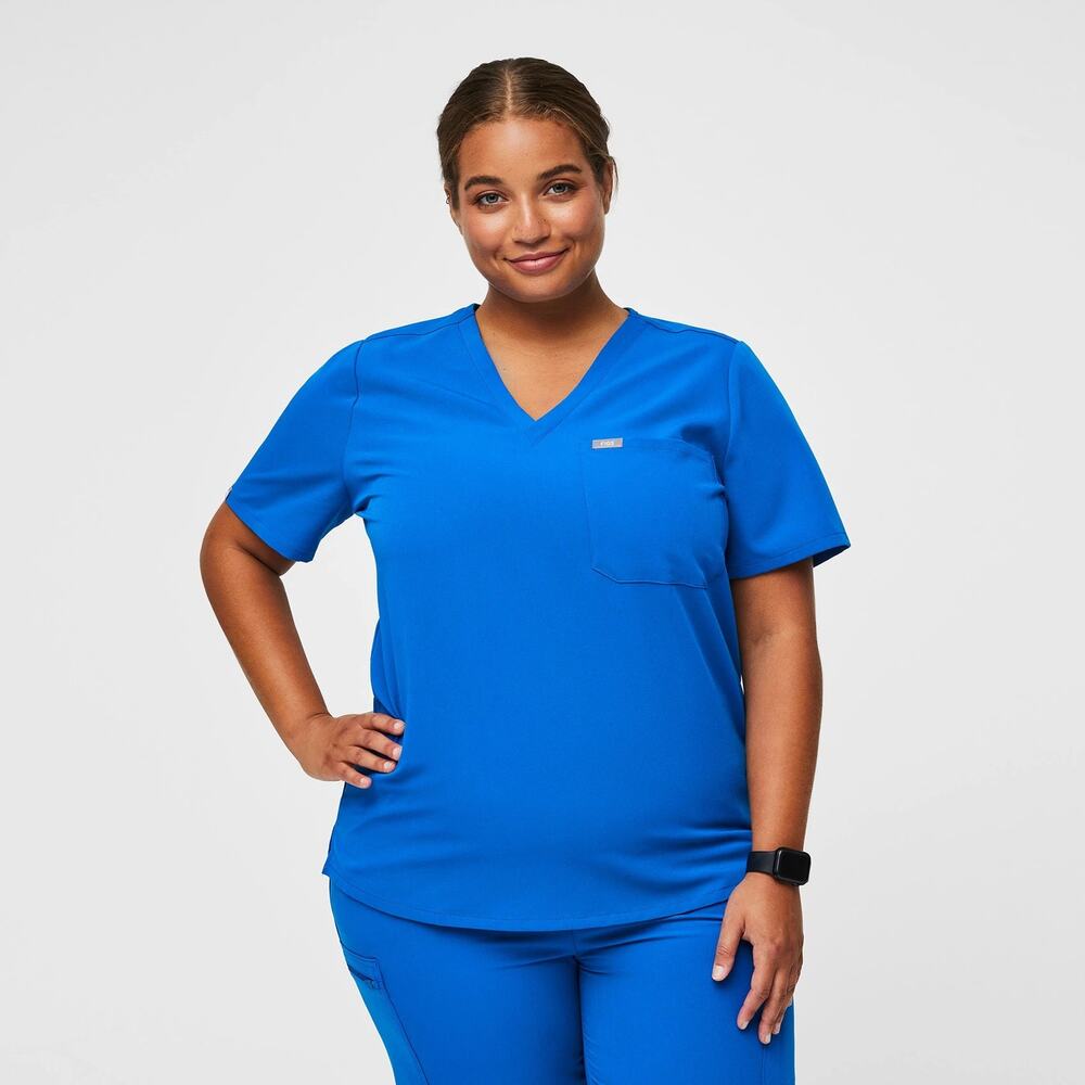 FIGS Royal Blue Catarina Scrub Top